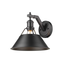 Golden 3306-1W BLK-BLK - Yep by Golden Lighting Orwell 1-light Wall Sconce in Matte Black